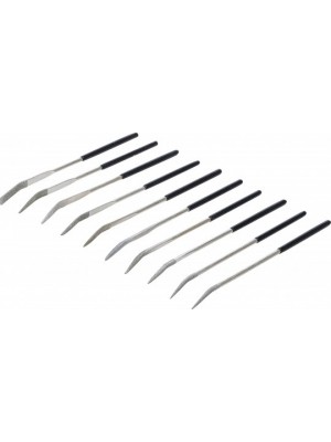 Dimanta caurumu vīļu komplekts|saliektas|140 x 3 mm|10 gab. (1921)