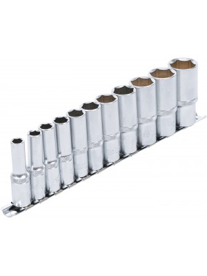 Kontaktligzdu komplekts, sešstūra, dziļas|10mm (3/8")|collu izmēri|11 gab. (2756)