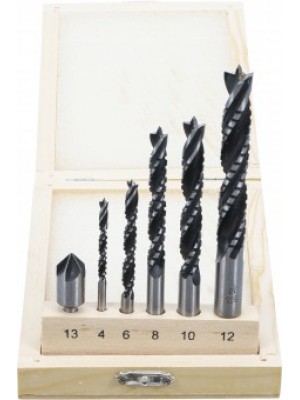 Koka kroņu un frēzēšanas urbju komplekts|4 - 12 mm|6 gab. (50401)