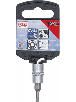 Bitu ligzda|6,3 mm (1/4") piedziņa|T-Star droša pret bojājumiem (Torx) TS10 (5184-TS10)