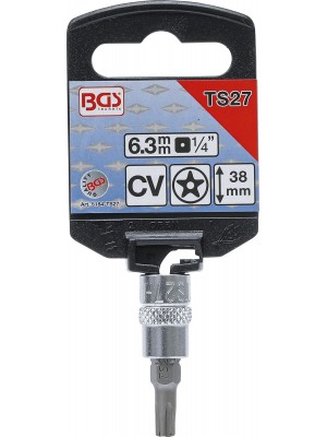 Bitu ligzda|6,3 mm (1/4") piedziņa|T-Star droša pret bojājumiem (Torx) TS27 (5184-TS27)
