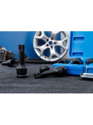 Trieciena bitu ligzdu komplekts|12,5 mm (1/2")|ar rievām (XZN) M4 - M16|9 gab. (5482)