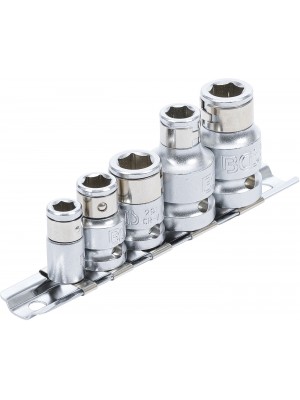 Uzgaļu adapteru komplekts ar fiksācijas lodīti|6,3 mm (1/4") / 10 mm (3/8") / 12,5 mm (1/2")|5 gab. (70103)