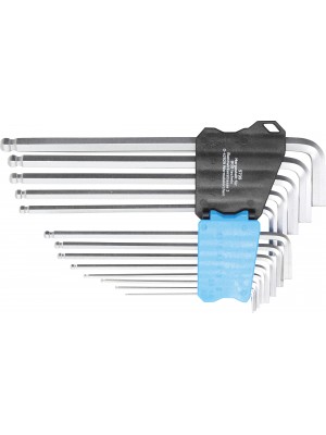  L-atslēgu komplekts|īpaši garas|1,5-10mm iekšējais seškantis ar lodveida galvu|13 gab. (9799)