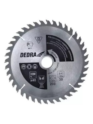 Kokzāģa asmens kokam ar karbīda smaili, 24 zobi, diametrs 185x20 mm, plats DEDRA H18524 (H18524)