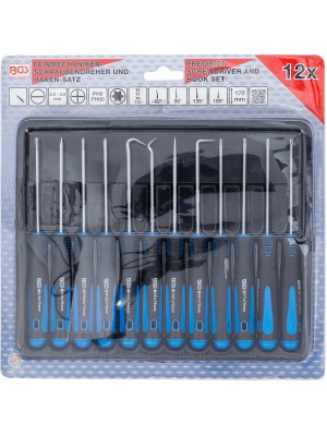 Āķu Un Skrūvgriežu Komplekts Precīzam Darbam, 12 Gab. (8833)