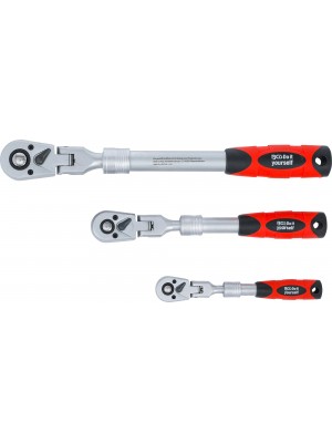 Tarkšķatslēgu komplekts |6,3 mm (1/4") / 10 mm (3/8") / 12,5 mm (1/2")|3 gab. (72114)