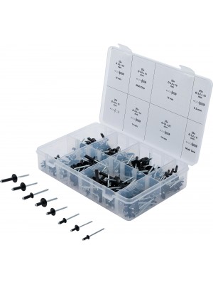 Slēptās kniedes|melnas|alumīnija|Ø 3,2-4,8 mm|200 gab. (85224)