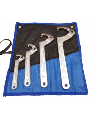 4-daļīgs regulējamu āķa atslēgu komplekts ar apaļo galviņu (H6818)