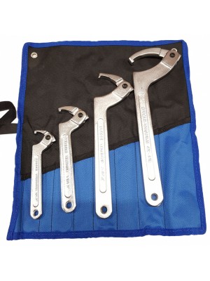 4-daļīgs regulējamo āķu atslēgu komplekts (ar kvadrātveida galvu) (H6819)