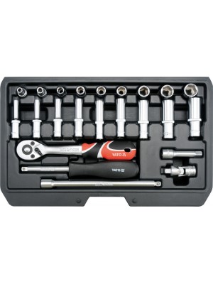 Muciņu komplekts|6,3 mm (1/4") piedziņas|23 gab. (YT-14451)