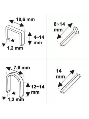 Mīkstās skavas skavotājs, mīkstās skavas skavotājs, skavu diapazons 6-14 mm, spēka regulēšana (11Z003)