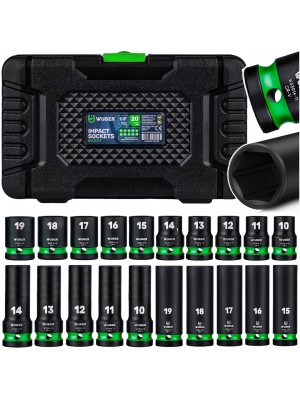 Triecienuzgaļu komplekts 20 gab. 1/2” sešstūra Wuber (W33014)