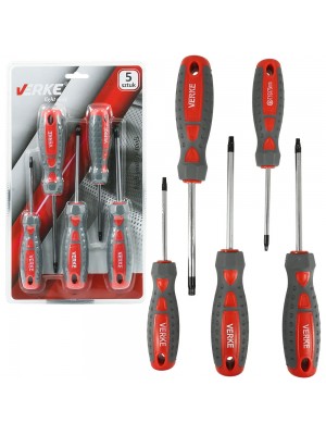 VERKE LIGHT DUTY TORX SKRŪVGRIEZĒJU KOMPLEKTS 5 GAB. (V86433)