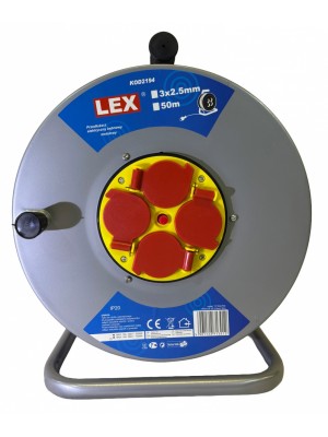 Pagarinātājs ar metāla cilindru | 4 noslēgtas rozetes | 3x2,5 mm2 | 50 m (EG-0060)