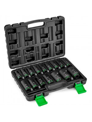 Triecienuzgaļu komplekts, 16 gab., 1/2 collas, sešstūra Wuber (W33009)