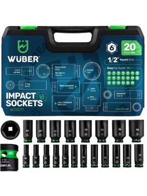 Triecienuzgaļu komplekts 20 gab. 1/2” sešstūra Wuber (W33011)