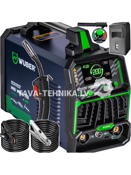 MIG FLUX MMA TIG IBGT WUBER INVERTORA METINĀŠANAS IEKĀRTA (W19003)