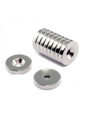 Neodīna magnēts ar caurumu 14x3mm 10 gab. KD11833 Neodīna magnēts ar caurumu 14x3mm 10 gab. KD11833