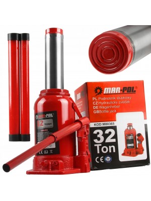 Pudeļtipa domkrats 32t, 25-42cm(M80365) Pudeļtipa domkrats 32t, 25-42cm(M80365)