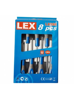 Skrūvgriežu komplekts | plakanI / krusta | 8 gab. (LXSS8) Skrūvgriežu komplekts | plakanI / krusta | 8 gab. (LXSS8)