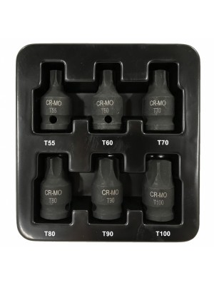 TORX trieciengalviņu 1/2" ligzdu komplekts, 6 gab., STAR (S1106) TORX trieciengalviņu 1/2" ligzdu komplekts, 6 gab., STAR (S1106)