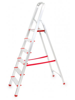 Alumīnija trepes 6 pakāpieni (M85603)