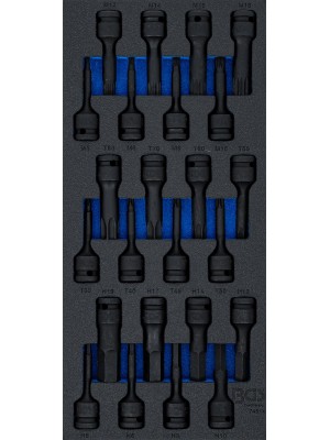 Rīku paliktnis 1/3: trieciena uzgaļu komplekts | 12,5 mm (1/2 collas) | 24 gab. (74514)